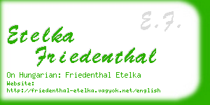 etelka friedenthal business card